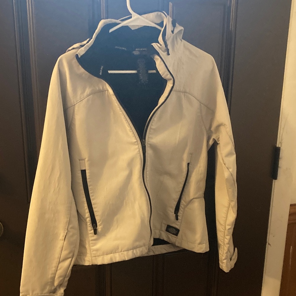 Dickies kids  Light Beige Hooded Utility Jacket with Black Trim